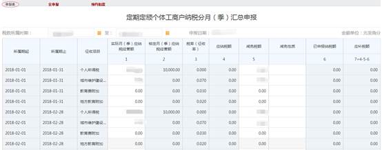 填写定期定额个体工商户纳税分月（季）汇总申报信息